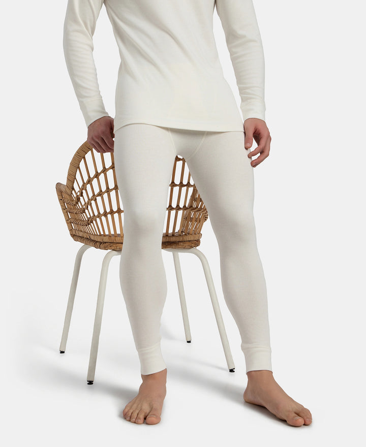 Super Combed Cotton Rich Brushed Fabric Thermal Long John with StayWarm Technology - Off White