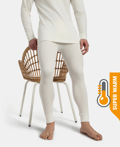 Super Warm Super Combed Cotton Rich Brushed Fabric Thermal Long John with StayWarm Technology - Off White