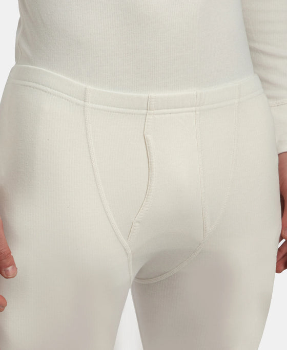 Super Combed Cotton Rich Brushed Fabric Thermal Long John with StayWarm Technology - Off White