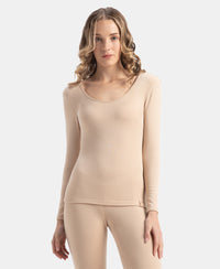 Soft Touch Microfiber Elastane Stretch Fleece Fabric Full Sleeve Thermal Top with StayWarm Technology - Skin