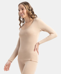Soft Touch Microfiber Elastane Stretch Fleece Fabric Full Sleeve Thermal Top with StayWarm Technology - Skin