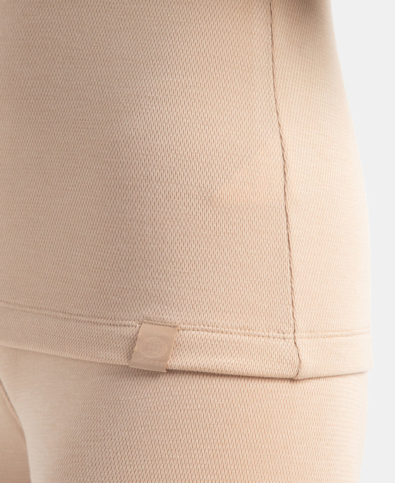 Soft Touch Microfiber Elastane Stretch Fleece Fabric Full Sleeve Thermal Top with StayWarm Technology - Skin
