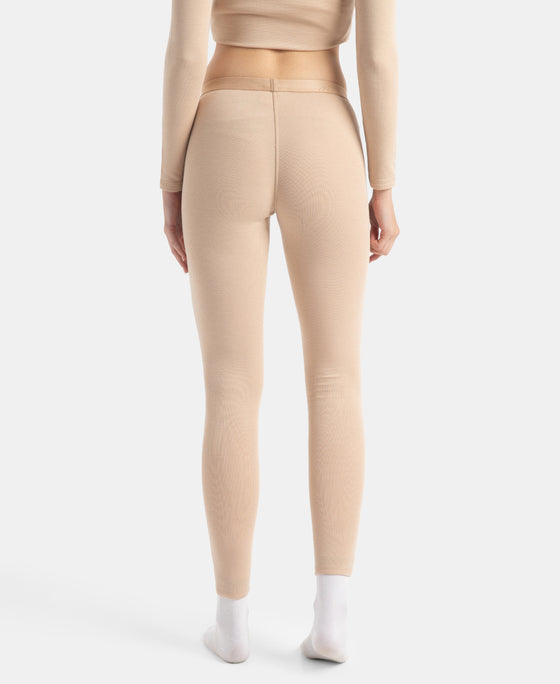 Soft Touch Microfiber Elastane Stretch Fleece Fabric Thermal Leggings with StayWarm Technology - Skin