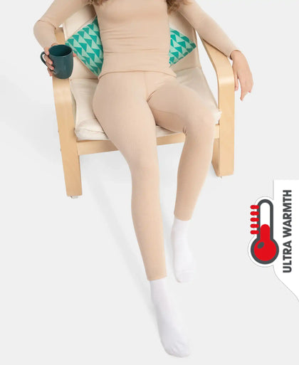 Ultra Warmth Soft Touch Microfiber Elastane Stretch Fleece Fabric Thermal Leggings with StayWarm Technology - Skin