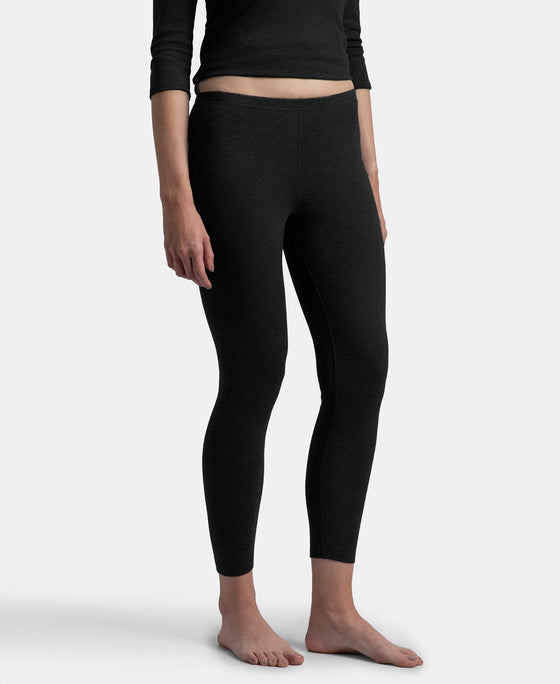 Super Warm Super Combed Cotton Rich Brushed Fabric Thermal Leggings with StayWarm Technology - Black