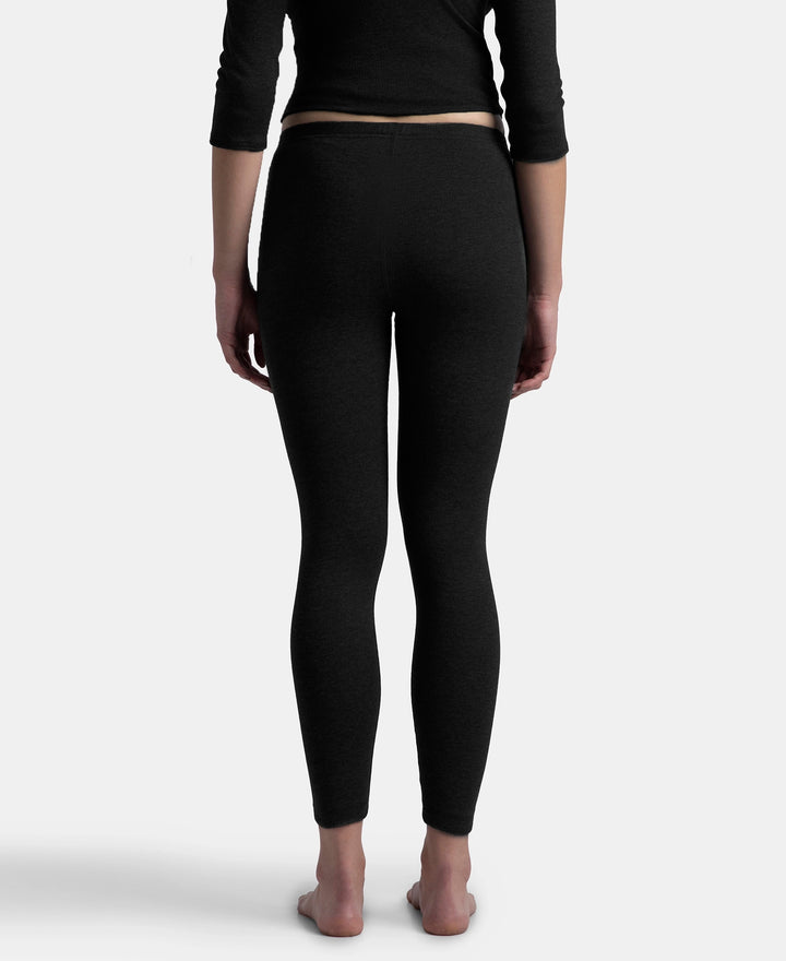 Super Warm Super Combed Cotton Rich Brushed Fabric Thermal Leggings with StayWarm Technology - Black