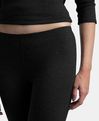 Super Warm Super Combed Cotton Rich Brushed Fabric Thermal Leggings with StayWarm Technology - Black