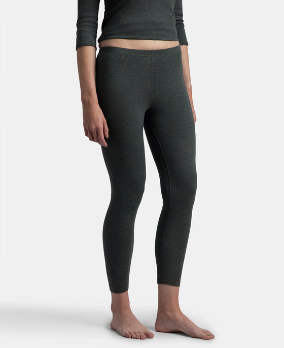 Super Combed Cotton Rich Brushed Fabric Thermal Leggings with StayWarm Technology - Charcoal Melange