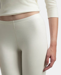 Super Combed Cotton Rich Brushed Fabric Thermal Leggings with StayWarm Technology - Off White