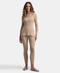 Super Combed Cotton Rich Brushed Fabric Thermal Leggings with StayWarm Technology - Skin