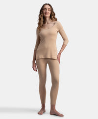 Super Combed Cotton Rich Brushed Fabric Thermal Leggings with StayWarm Technology - Skin