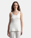 Super Combed Cotton Rich Brushed Fabric Thermal Tank Top with StayWarm Technology - Off White