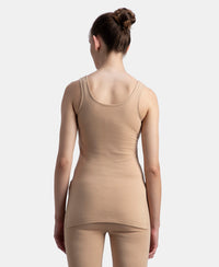 Super Combed Cotton Rich Brushed Fabric Thermal Tank Top with StayWarm Technology - Skin