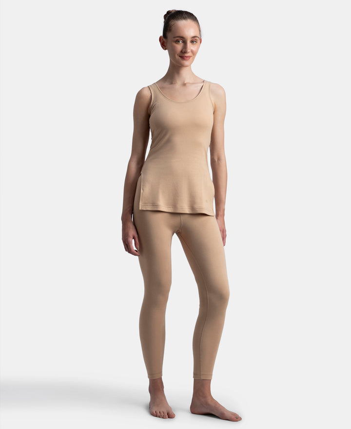 Super Combed Cotton Rich Brushed Fabric Thermal Tank Top with StayWarm Technology - Skin