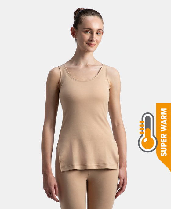 Super Warm Super Combed Cotton Rich Brushed Fabric Thermal Tank Top with StayWarm Technology - Skin