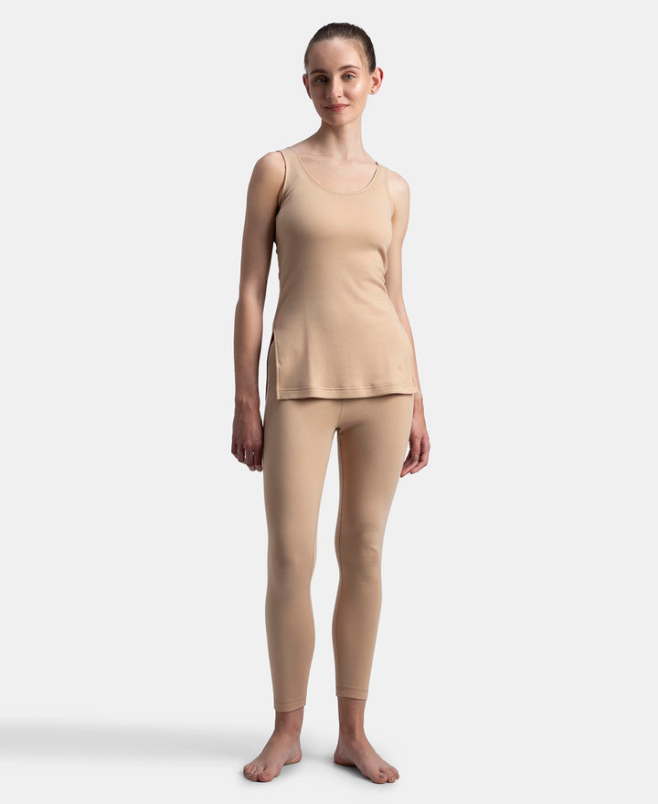 Super Combed Cotton Rich Brushed Fabric Thermal Tank Top with StayWarm Technology - Skin