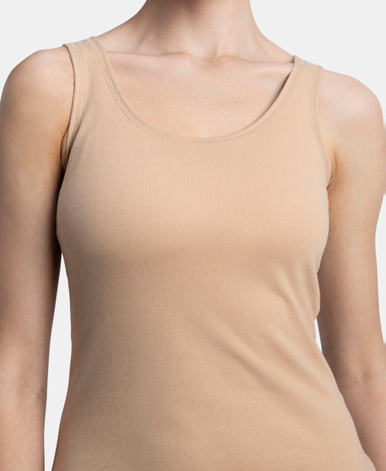 Super Combed Cotton Rich Brushed Fabric Thermal Tank Top with StayWarm Technology - Skin