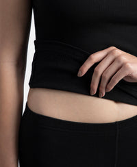 Super Combed Cotton Rich Brushed Thermal Camisole with StayWarm Technology - Black