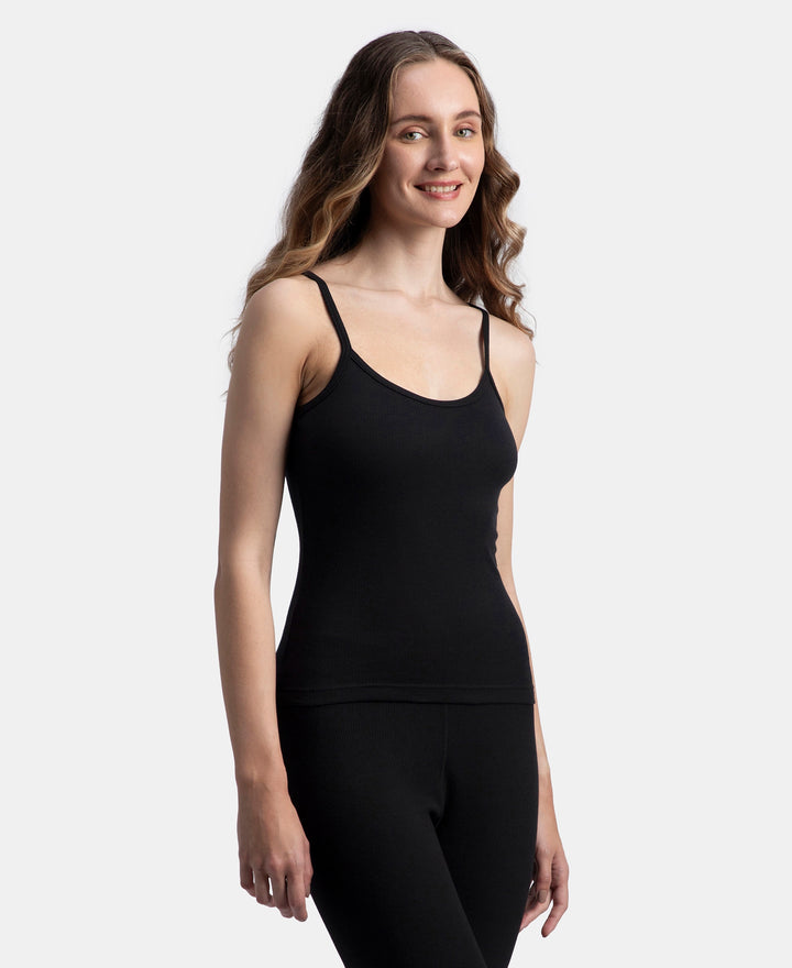 Super Combed Cotton Rich Brushed Thermal Camisole with StayWarm Technology - Black