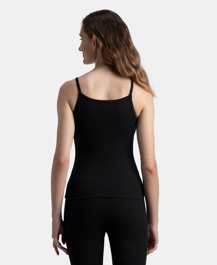 Super Combed Cotton Rich Brushed Thermal Camisole with StayWarm Technology - Black