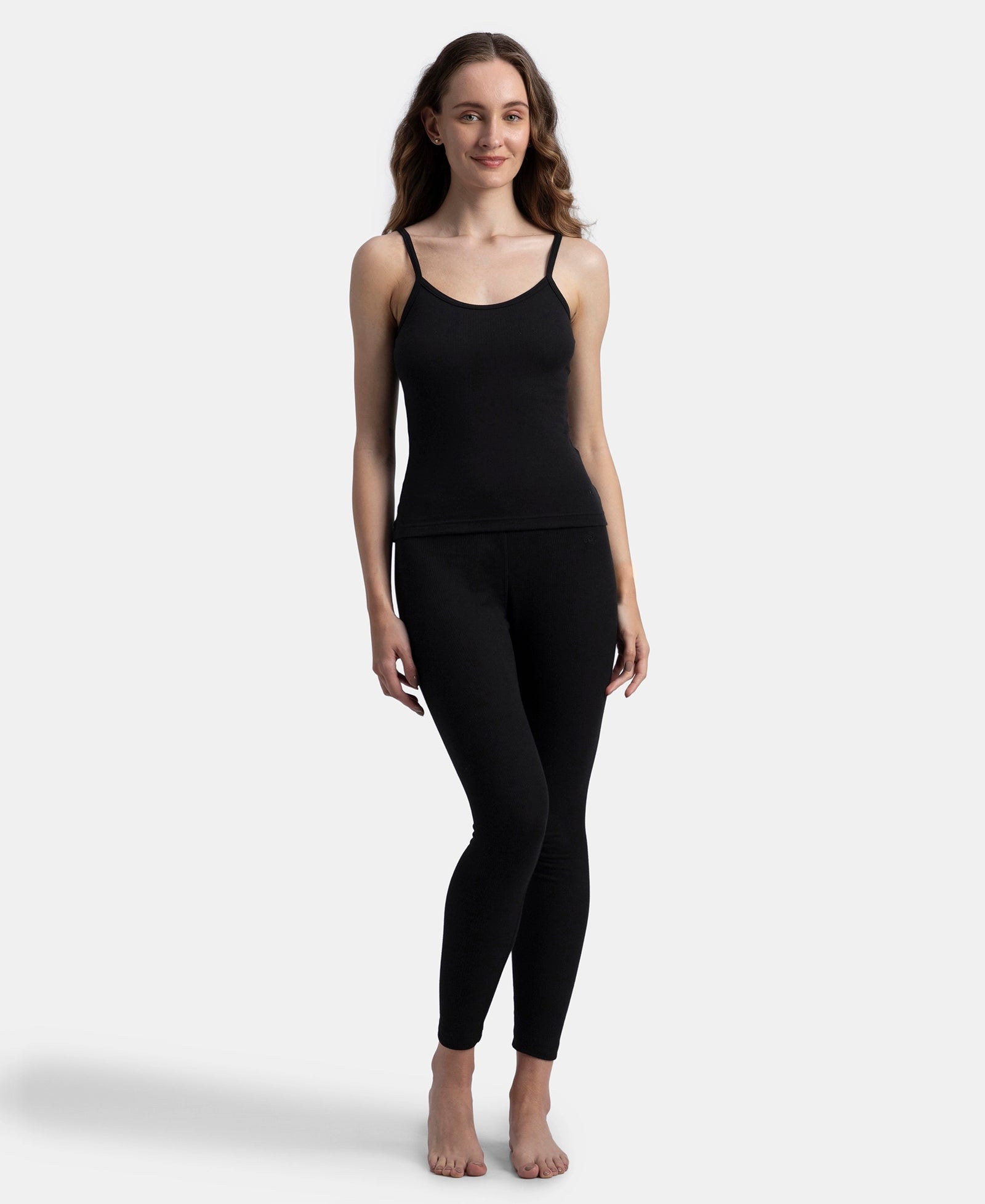 Super Warm Super Combed Cotton Rich Brushed Thermal Camisole with StayWarm Technology - Black