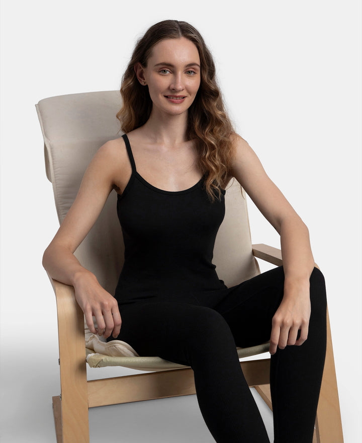 Super Combed Cotton Rich Brushed Thermal Camisole with StayWarm Technology - Black