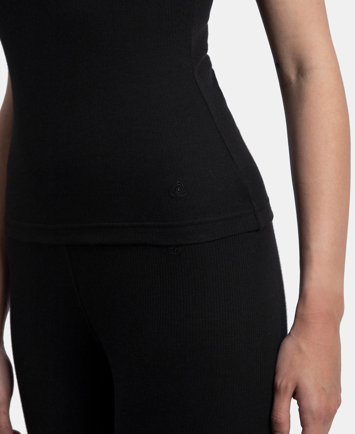 Super Combed Cotton Rich Brushed Thermal Camisole with StayWarm Technology - Black