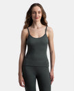Super Combed Cotton Rich Brushed Thermal Camisole with StayWarm Technology - Charcoal Melange