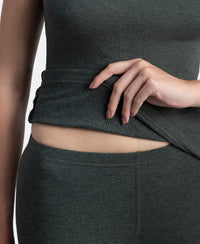 Super Combed Cotton Rich Brushed Thermal Camisole with StayWarm Technology - Charcoal Melange