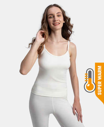 Super Warm Super Combed Cotton Rich Brushed Thermal Camisole with StayWarm Technology - Off White