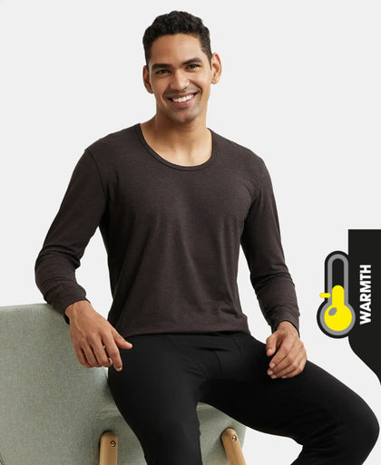 Warmth Soft Touch Microfiber Elastane Stretch Full Sleeve Thermal Undershirt with StayWarm Technology - Black