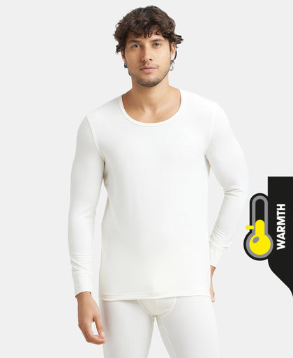 Warmth Soft Touch Microfiber Elastane Stretch Full Sleeve Thermal Undershirt with StayWarm Technology - Winter White