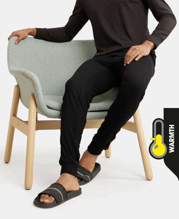 Warmth Soft Touch Microfiber Elastane Stretch Thermal Long Johns with StayWarm Technology - Black