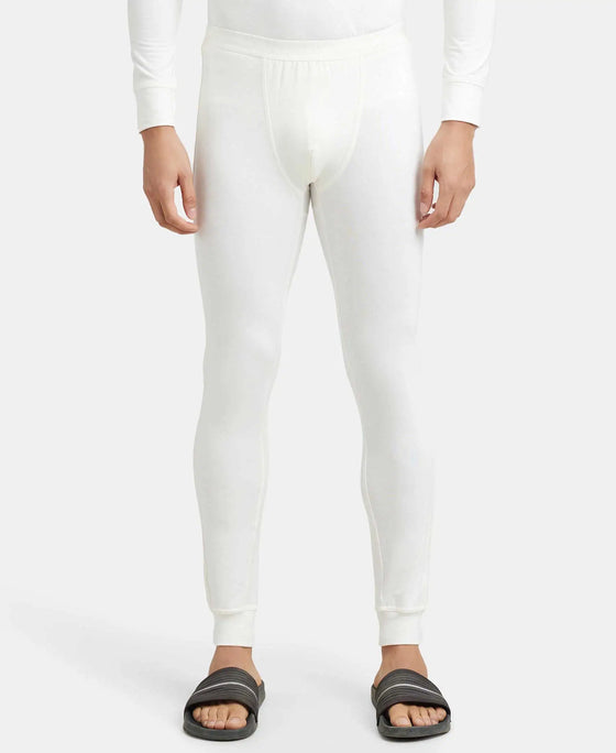 Soft Touch Microfiber Elastane Stretch Thermal Long Johns with StayWarm Technology - White-1