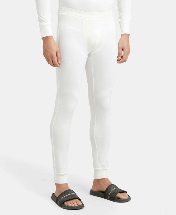 Soft Touch Microfiber Elastane Stretch Thermal Long Johns with StayWarm Technology - White-2