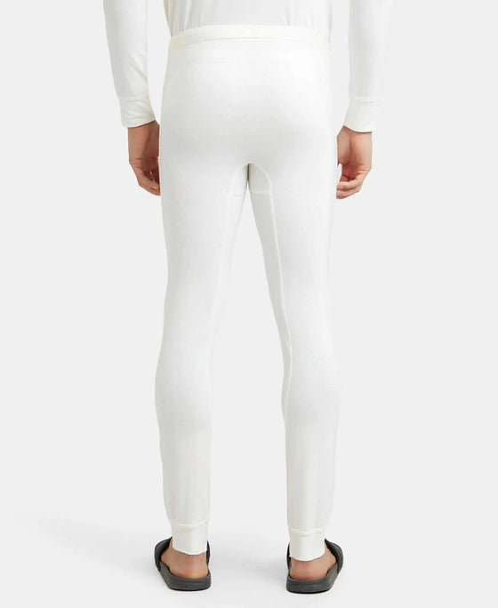 Soft Touch Microfiber Elastane Stretch Thermal Long Johns with StayWarm Technology - White-3