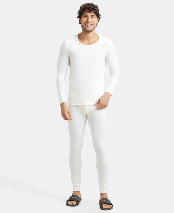 Soft Touch Microfiber Elastane Stretch Thermal Long Johns with StayWarm Technology - White-4