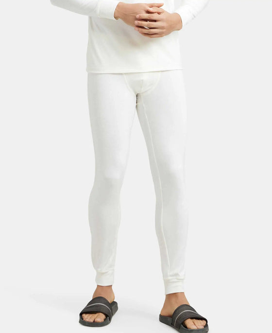 Soft Touch Microfiber Elastane Stretch Thermal Long Johns with StayWarm Technology - White-5