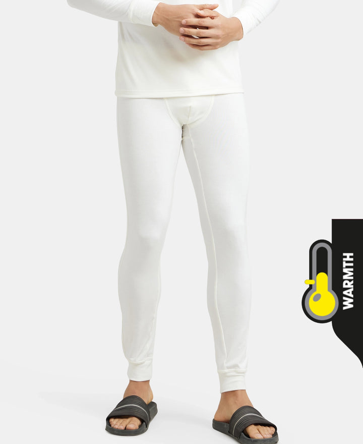 Warmth Soft Touch Microfiber Elastane Stretch Thermal Long Johns with StayWarm Technology - White