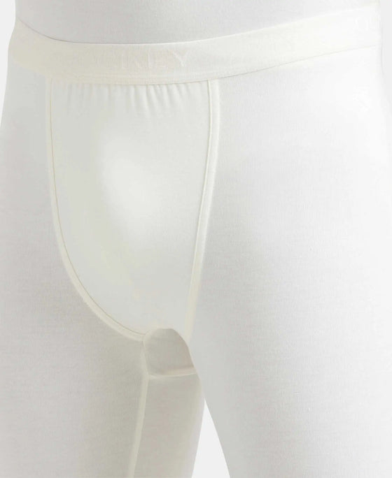Soft Touch Microfiber Elastane Stretch Thermal Long Johns with StayWarm Technology - White-7