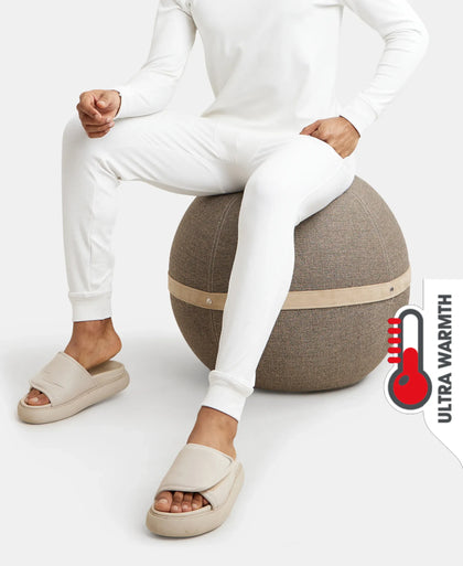 Ultra Warmth Soft Touch Microfiber Elastane Stretch Fleece Fabric Thermal Long John with StayWarm Technology - Light Bright White