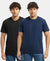 Super Combed Cotton Rich Round Neck Half Sleeve T-Shirt - Black & Navy (Pack of 2)