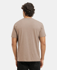 Super Combed Cotton Rich Round Neck Half Sleeve T-Shirt - Brownie Melange