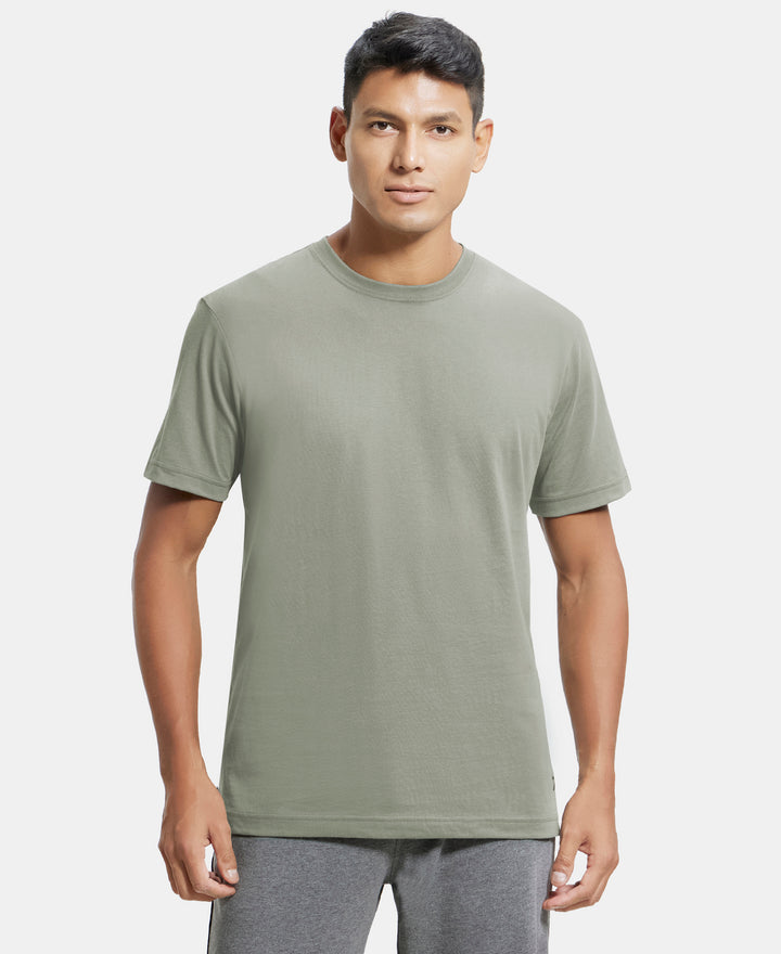 Super Combed Cotton Rich Round Neck Half Sleeve T-Shirt - Desert Sage