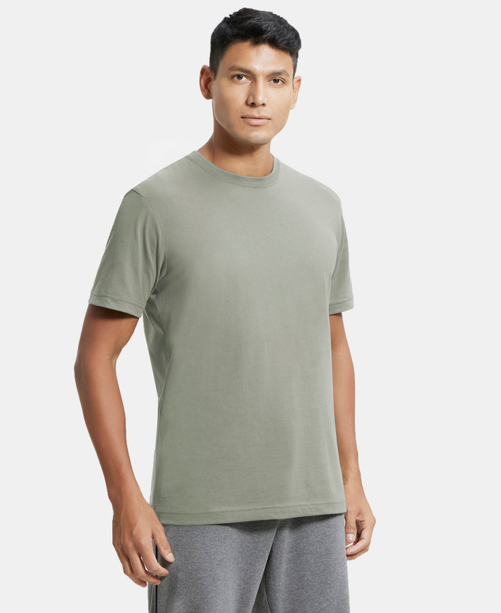 Super Combed Cotton Rich Round Neck Half Sleeve T-Shirt - Desert Sage