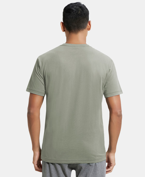 Super Combed Cotton Rich Round Neck Half Sleeve T-Shirt - Desert Sage