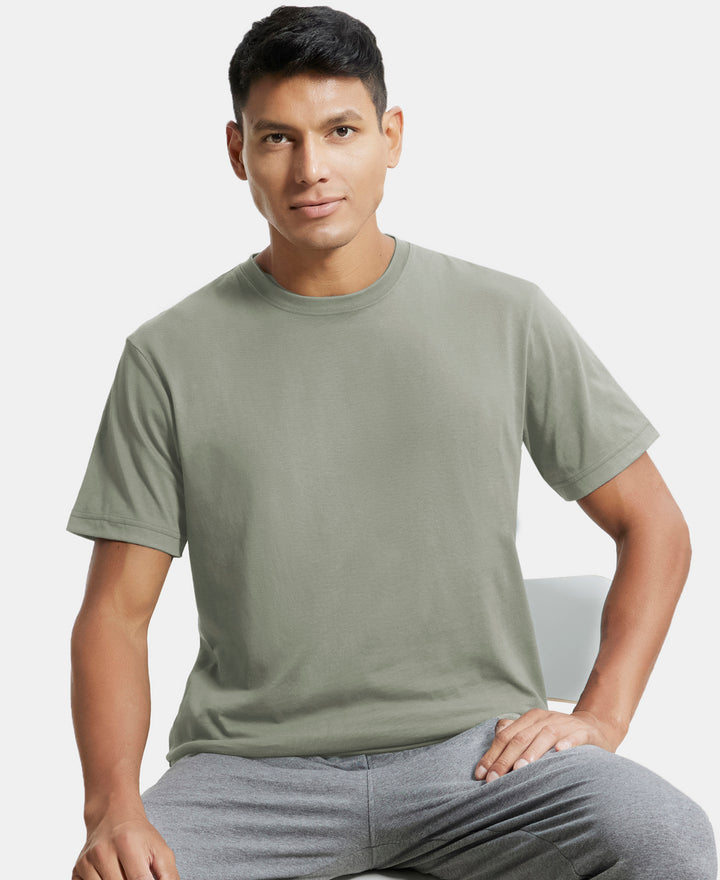 Super Combed Cotton Rich Round Neck Half Sleeve T-Shirt - Desert Sage