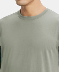 Super Combed Cotton Rich Round Neck Half Sleeve T-Shirt - Desert Sage