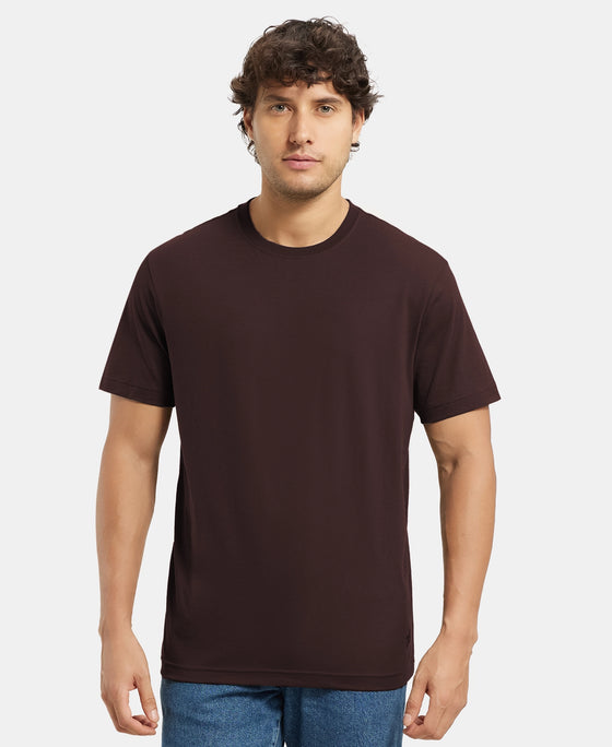 Super Combed Cotton Rich Round Neck Half Sleeve T-Shirt - Java
