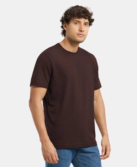 Super Combed Cotton Rich Round Neck Half Sleeve T-Shirt - Java